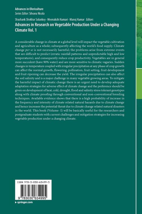 Produktbild: Advances in Research on Vegetable Production Under a Changing Climate Vol. 1