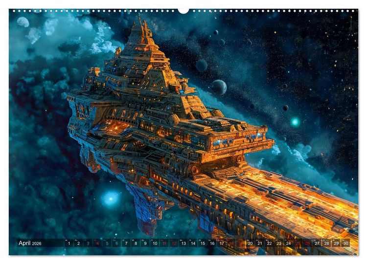 Produktbild: Raumschiffe - Im Universum durch Raum und Zeit (Wandkalender 2026 DIN A2 quer), CALVENDO Monatskalender