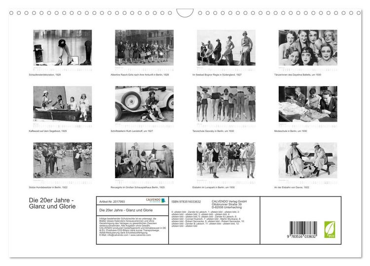 Produktbild: Die 20er Jahre - Glanz und Glorie (Wandkalender 2026 DIN A3 quer), CALVENDO Monatskalender
