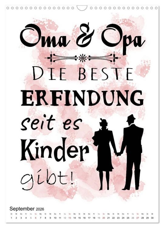 Produktbild: Oma und Opa, die Helden unserer Kindheit (Wandkalender 2026 DIN A3 hoch), CALVENDO Monatskalender