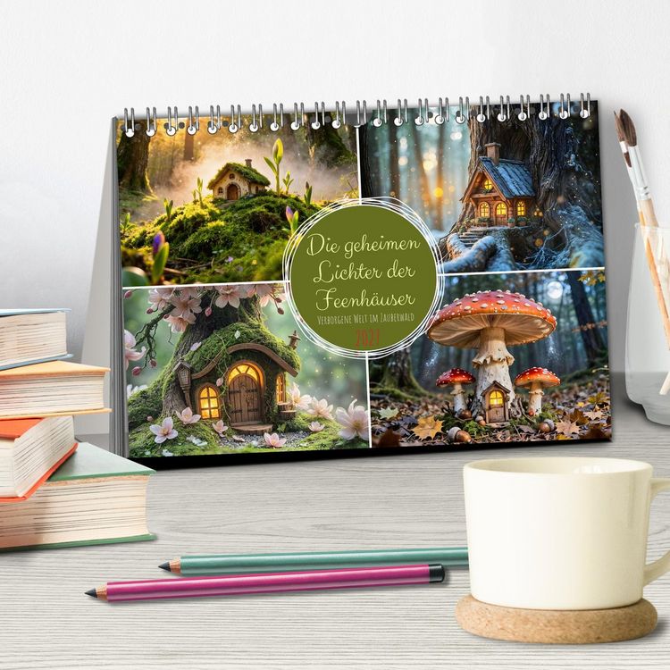Produktbild: Die geheimen Lichter der Feenh&auml;user - Verborgene Welt im Zauberwald. (Tischkalender 2027 DIN A5 quer), CALVENDO Monatskalender