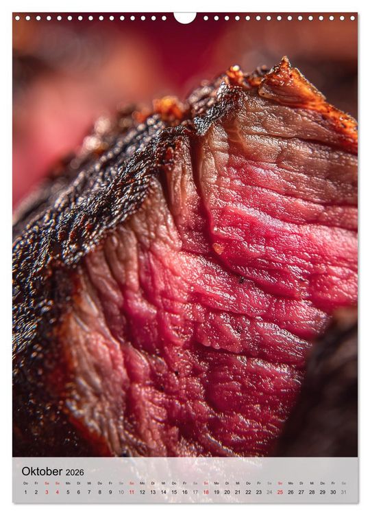 Produktbild: Saftiges Fleisch - Steaks f&uuml;r Genie&szlig;er und Fleischliebhaber (Wandkalender 2026 DIN A3 hoch), CALVENDO Monatskalender