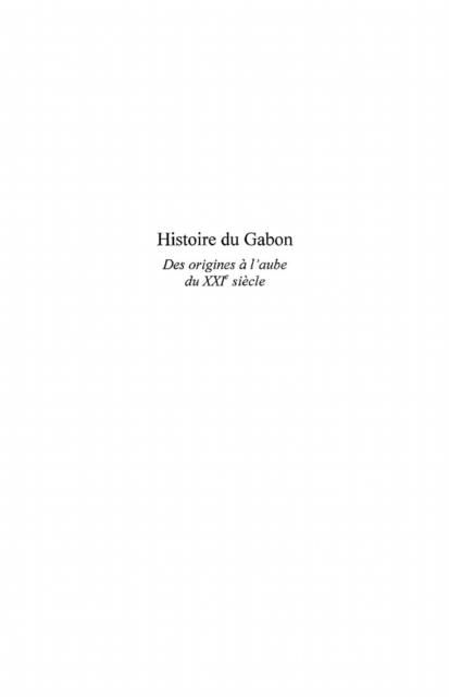 Produktbild: Histoire du gabon des originesa l'aube
