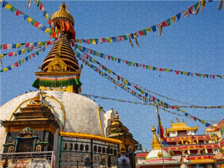 Produktbild: CALVENDO Puzzle Stupa in Kathmandu | 1000 Teile Lege-Gr&ouml;&szlig;e 64x48cm Foto-Puzzle f&uuml;r gl&uuml;ckliche Stunden