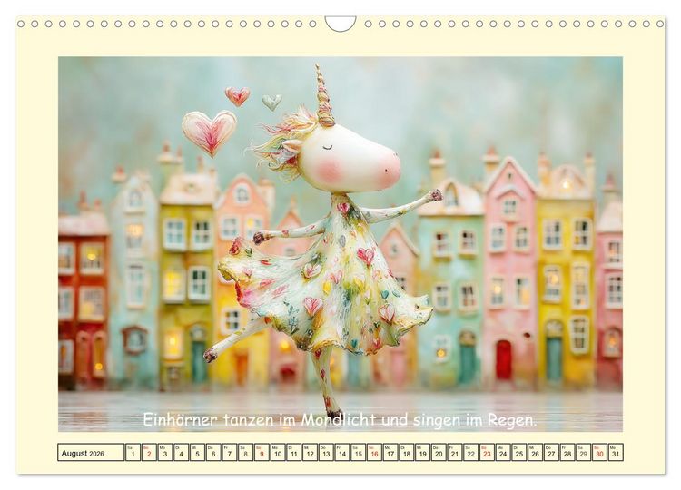 Produktbild: Einhornzauber. Liebliche Unicorn-Weisheiten (Wandkalender 2026 DIN A3 quer), CALVENDO Monatskalender