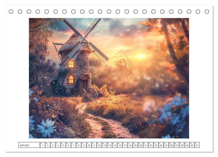 Produktbild: Im Reich der Windm&uuml;hlen (Tischkalender 2026 DIN A5 quer), CALVENDO Monatskalender