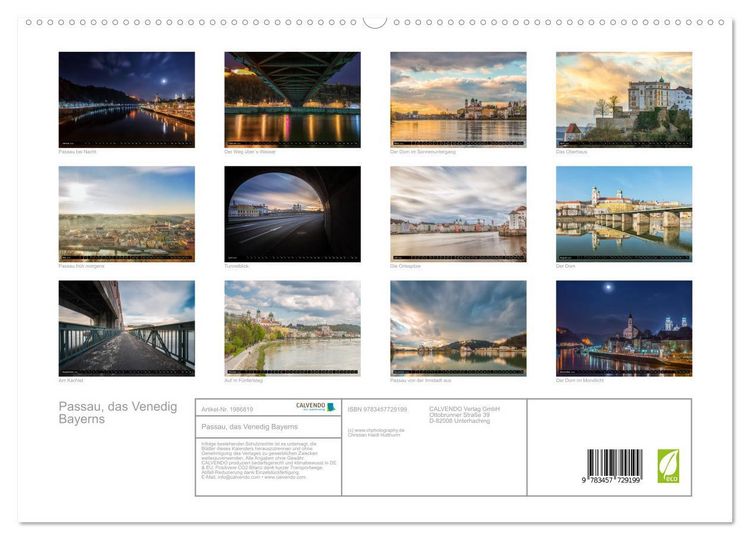 Produktbild: Passau, das Venedig Bayerns (hochwertiger Premium Wandkalender 2026 DIN A2 quer), Kunstdruck in Hochglanz