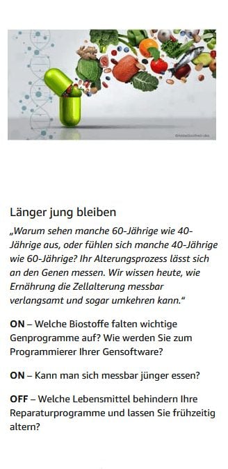 Produktbild: ON/OFF GESUNDHEIT. Den K&ouml;rper neu erschaffen durch Ern&auml;hrung: Wie Sie Immunsystem, Gehirn, Darm, Gef&auml;&szlig;e st&auml;rken und langsamer altern. Holen Sie sich einen leistungsf&auml;higeren, besseren K&ouml;rper zur&uuml;ck.