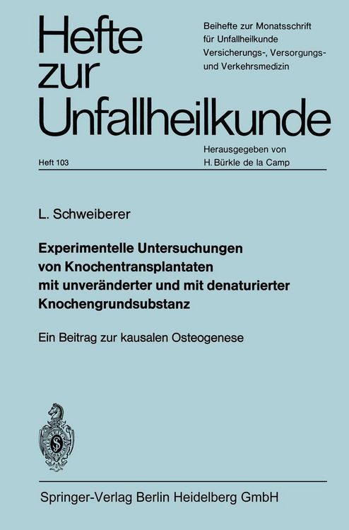 Produktbild: Experimentelle Untersuchungen von Knochentransplantaten mit unver&auml;nderter und mit denaturierter Knochengrundsubstanz