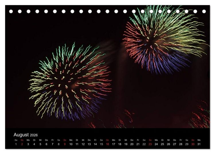 Produktbild: Feuerwerk (Tischkalender 2026 DIN A5 quer), CALVENDO Monatskalender