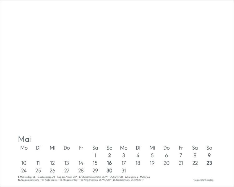 Produktbild: Kreativkalender Tischaufsteller quer schwarz 2027