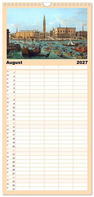 Produktbild: Familienplaner 2027 - Venedig - Gem&auml;lde aus drei Jahrhunderten. Kunstkalender mit 5 Spalten (Wandkalender, 21 x 45 cm) CALVENDO