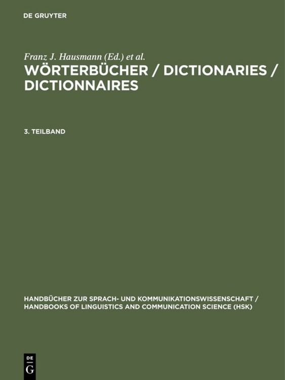 Produktbild: W&ouml;rterb&uuml;cher / Dictionaries / Dictionnaires. 3. Teilband