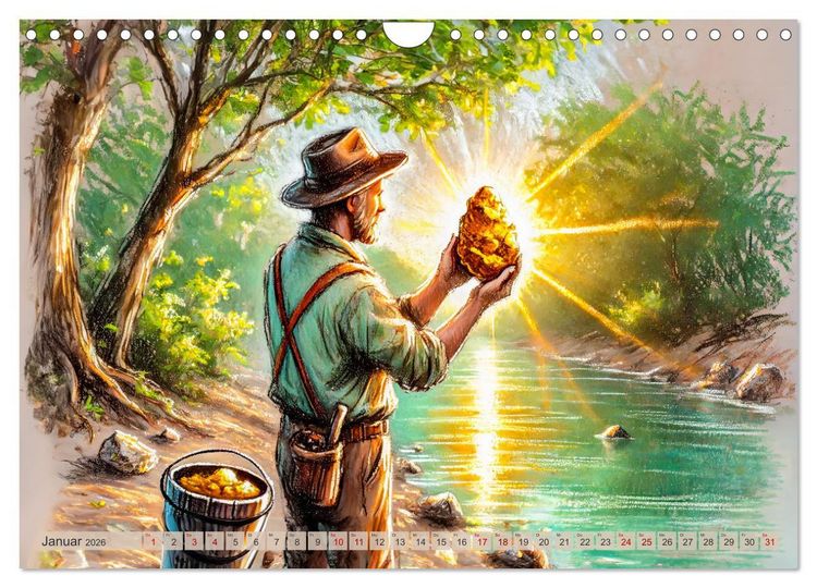Produktbild: Auf den Spuren des Goldes - Vom Goldrausch am Yukon River (Wandkalender 2026 DIN A4 quer), CALVENDO Monatskalender