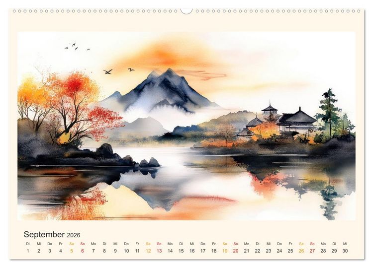 Produktbild: Japan - die Farben der Tradition (hochwertiger Premium Wandkalender 2026 DIN A2 quer), Kunstdruck in Hochglanz