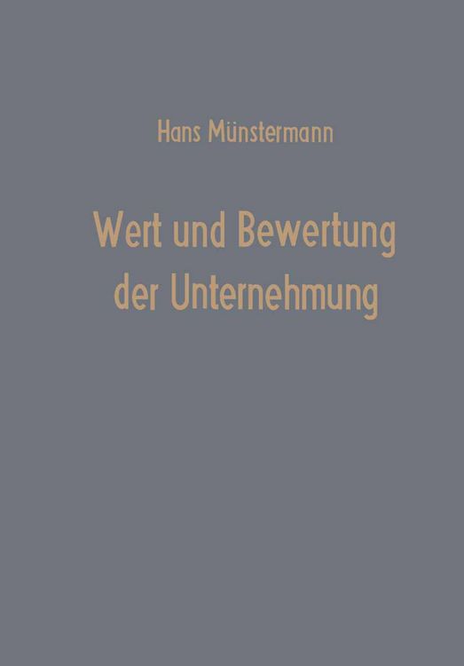 Produktbild: Wert und Bewertung der Unternehmung