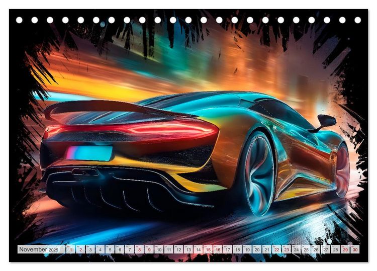 Coole KI-generierte SPORTWAGEN (Tischkalender 2025 DIN A5