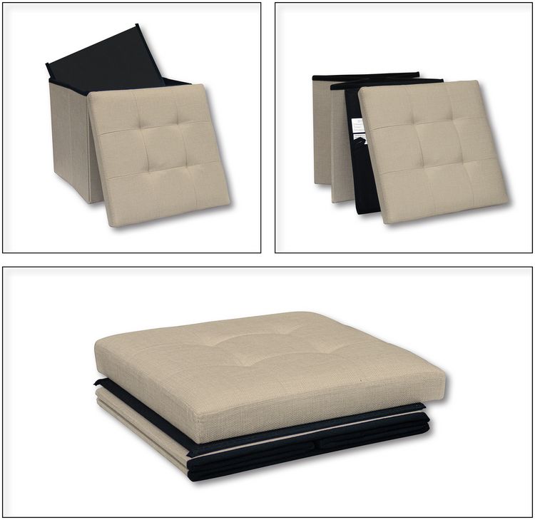 Produktbild: Stoff Sitztruhe Sitzbank Truhe Box Hocker Boxas