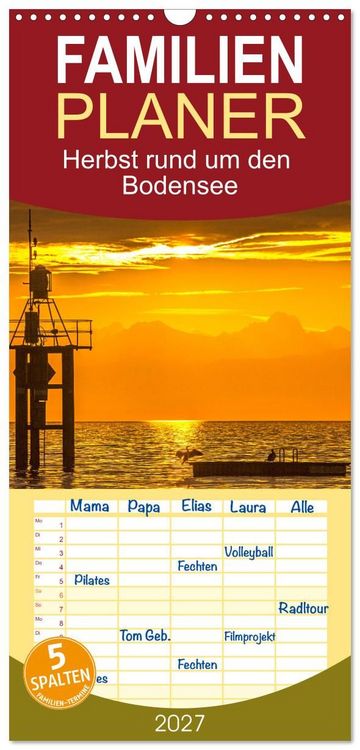 Produktbild: Familienplaner 2027 - Herbst rund um den Bodensee mit 5 Spalten (Wandkalender, 21 x 45 cm) CALVENDO