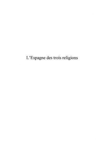 Produktbild: Espagne des trois religions L'