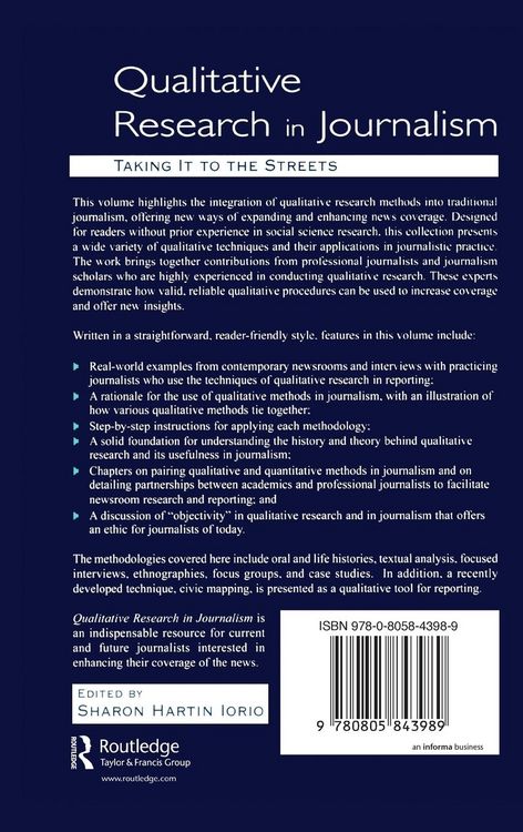 Produktbild: Qualitative Research in Journalism