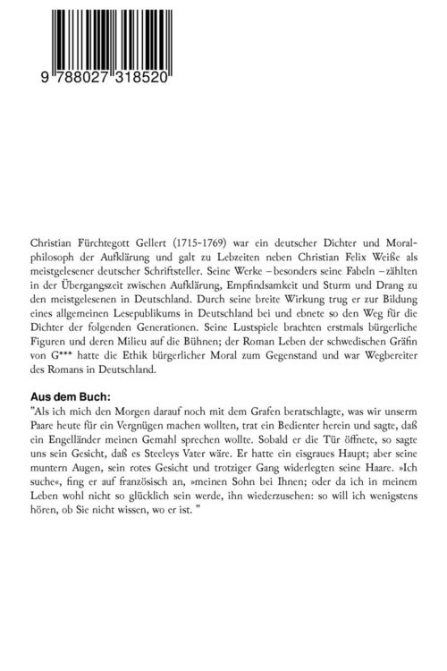 Produktbild: Das Leben der Schwedischen Gr&auml;fin von G***