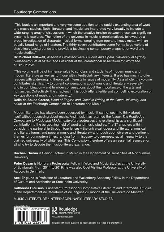 Produktbild: The Routledge Companion to Music and Modern Literature