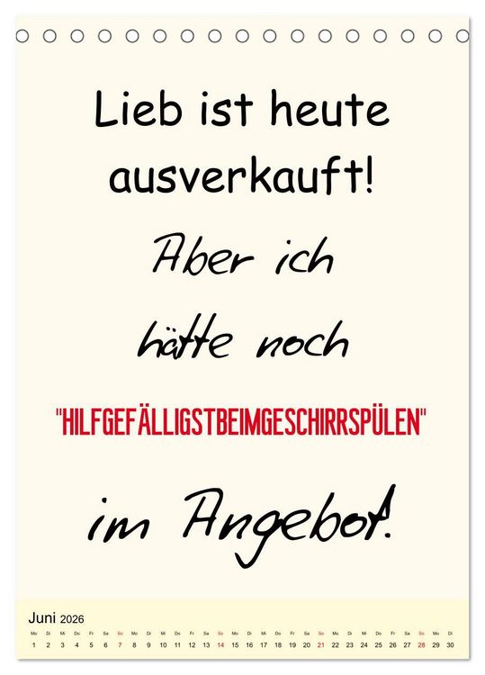 Produktbild: Spr&uuml;che-Kalender. Lustiges f&uuml;r die Familie! (Tischkalender 2026 DIN A5 hoch), CALVENDO Monatskalender