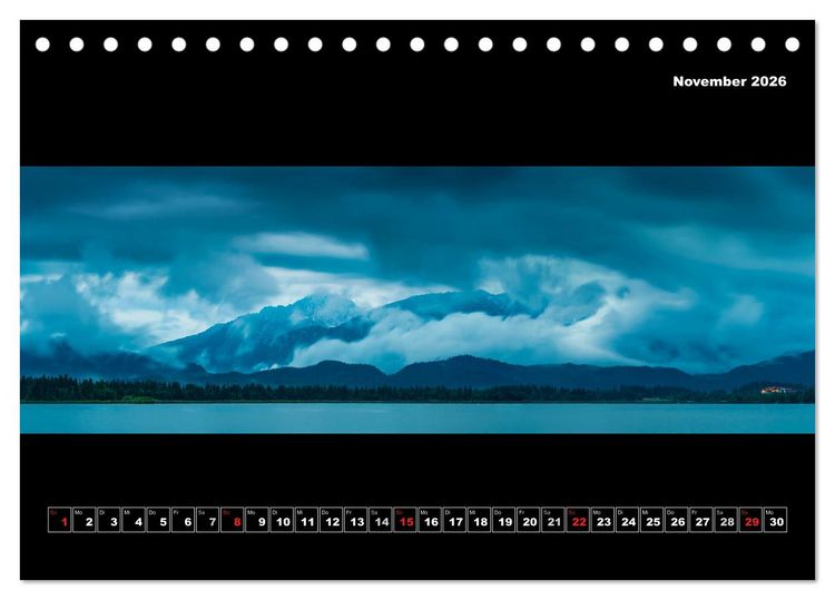 Produktbild: Weitblicke - Panoramen (Tischkalender 2026 DIN A5 quer), CALVENDO Monatskalender