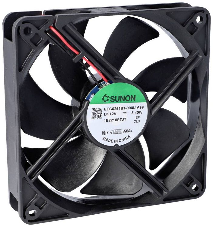 Produktbild: Sunon EEC0252B3-000U-A99 Axiall&uuml;fter 24 V/DC 127.39 m&sup3;/h (L x B x H) 25 x 120 x 120mm