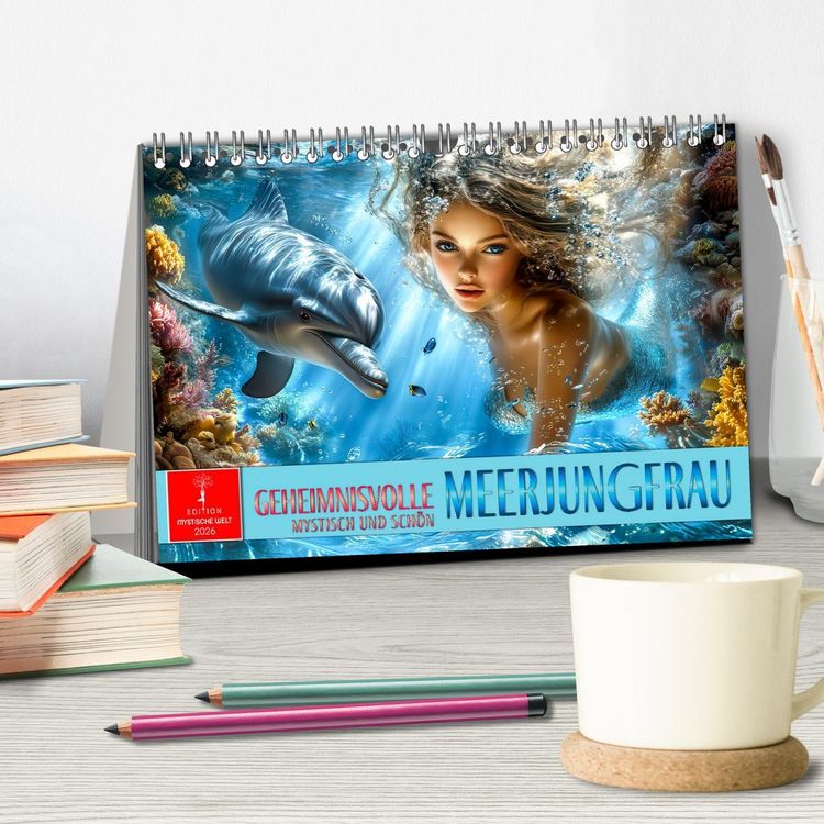 Produktbild: Geheimnisvolle Meerjungfrau (Tischkalender 2026 DIN A5 quer), CALVENDO Monatskalender