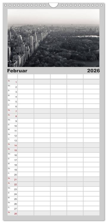 Produktbild: Familienplaner 2026 - New York in schwarz weiss mit 5 Spalten (Wandkalender, 21 x 45 cm) CALVENDO