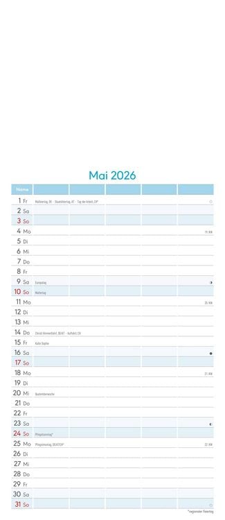 Produktbild: Kreativ-Kalender Familienplaner 2026 - 5 Spalten - 19,5x45 cmFoto, Malen, Basteln - datiert - Kreativkalender - Foto-Kalender - Familienkalender - Wan