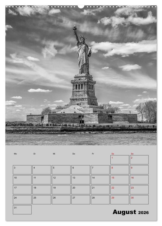 Produktbild: NEW YORK CITY Monochrome Stadtansichten (Wandkalender 2026 DIN A2 hoch), CALVENDO Monatskalender