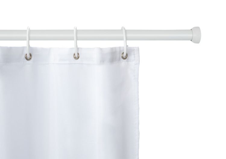 Produktbild: Teleskop-Duschstange Wei&szlig; &Oslash; 2 cm, 110 - 185 cm, aus rostfreiem Aluminium