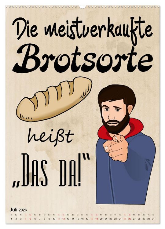 Produktbild: B&auml;ckerspr&uuml;che (Wandkalender 2026 DIN A2 hoch), CALVENDO Monatskalender