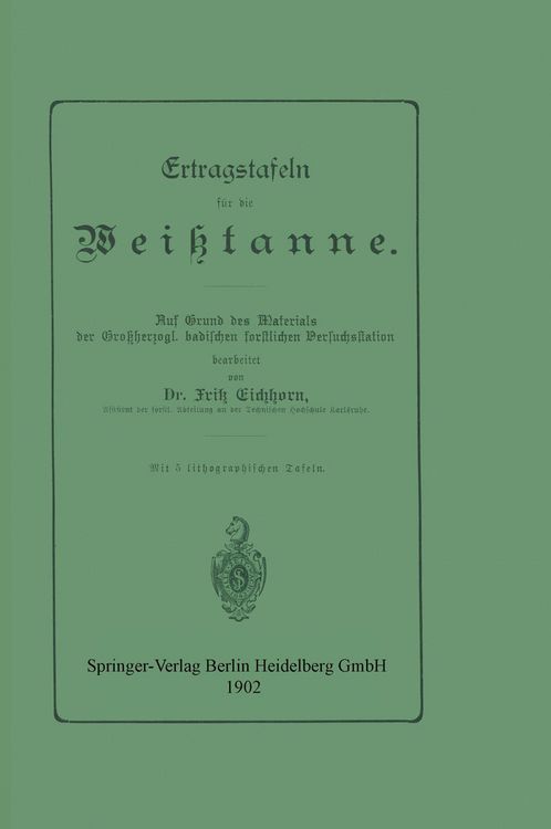 Produktbild: Ertragstafeln f&uuml;r die Wei&szlig;tanne