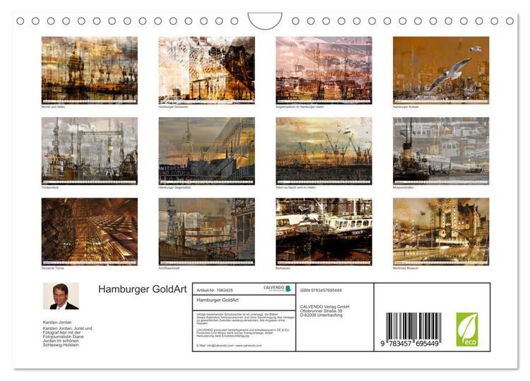 Produktbild: Hamburger GoldArt (Wandkalender 2026 DIN A4 quer), CALVENDO Monatskalender