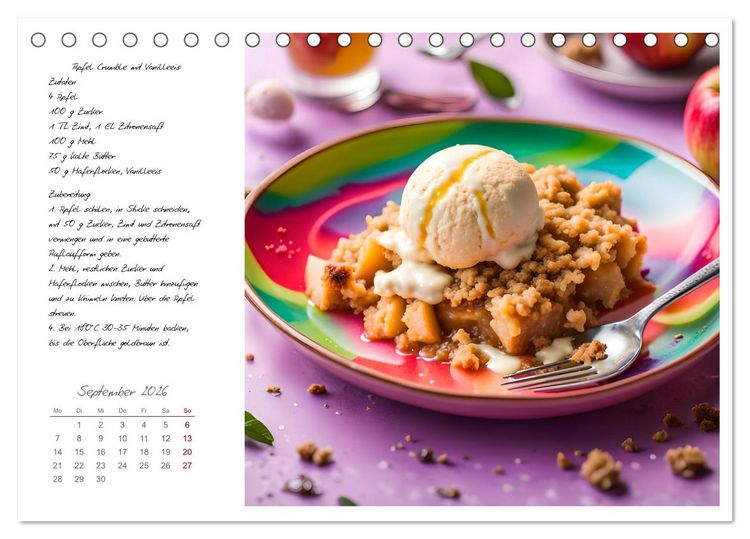 Produktbild: Naschkatzentr&auml;ume - S&uuml;ndhaft leckere Desserts mit einfachen Rezepten (Tischkalender 2026 DIN A5 quer), CALVENDO Monatskalender