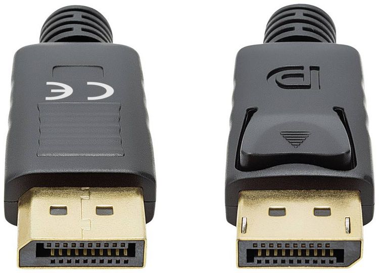 Produktbild: Manhattan DisplayPort Anschlusskabel DisplayPort Stecker, DisplayPort Stecker 1.00m Schwarz 355568 dreifach geschirmt, PVC-Mantel