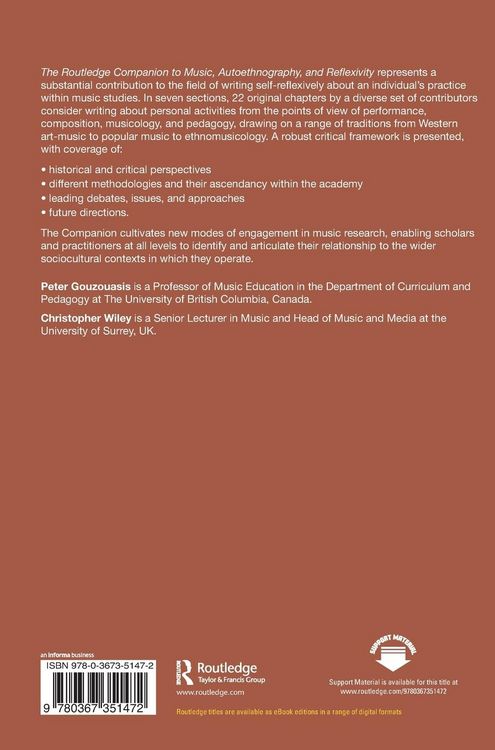 Produktbild: The Routledge Companion to Music, Autoethnography, and Reflexivity