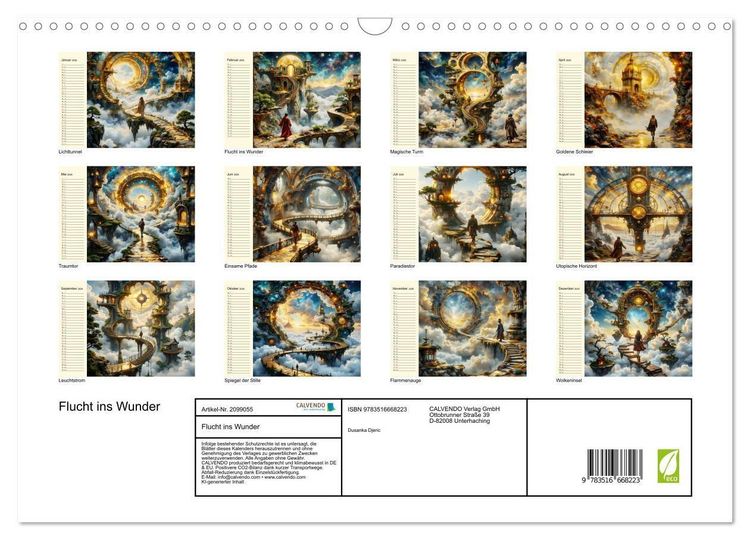 Produktbild: Flucht ins Wunder (Wandkalender 2026 DIN A3 quer), CALVENDO Monatskalender