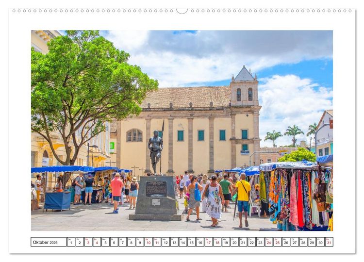 Produktbild: Salvador de Bahia - bunt, quirlig und einzigartig (hochwertiger Premium Wandkalender 2026 DIN A2 quer), Kunstdruck in Hochglanz