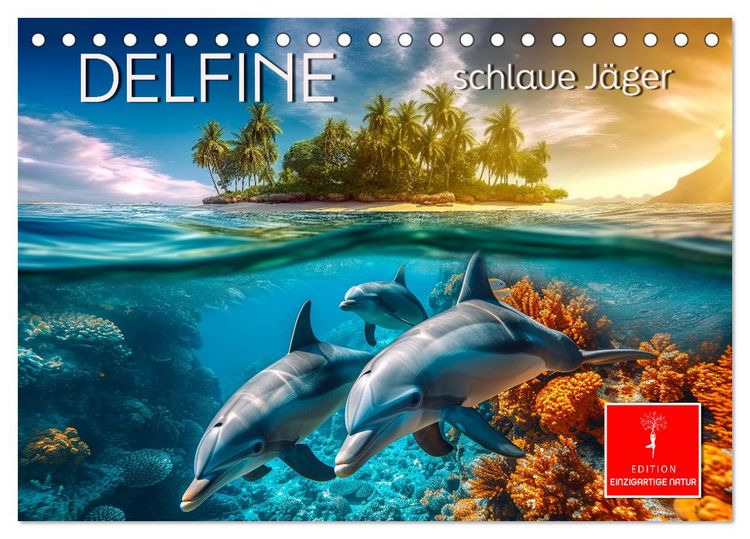 Produktbild: Delfine - schlaue J&auml;ger (Tischkalender 2026 DIN A5 quer), CALVENDO Monatskalender