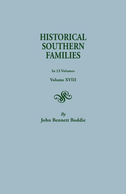 Produktbild: Historical Southern Families. in 23 Volumes. Volume XVIII