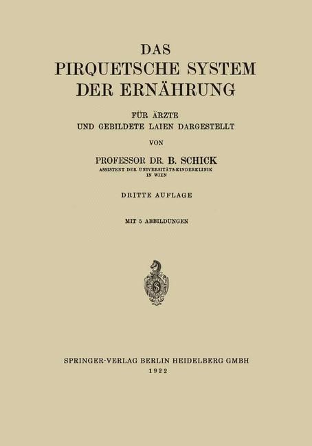 Produktbild: Das Pirquetsche System der Ern&auml;hrung