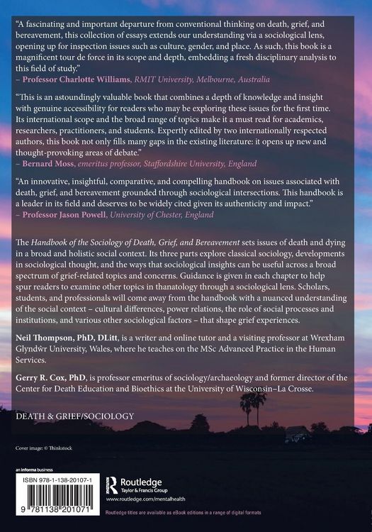 Produktbild: Handbook of the Sociology of Death, Grief, and Bereavement