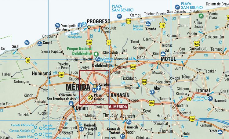 Produktbild: Yucat&aacute;n, Yucatan, Borch Map