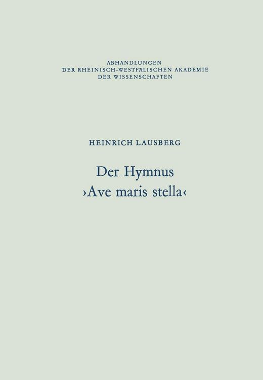 Produktbild: Der Hymnus >Ave maris stella<