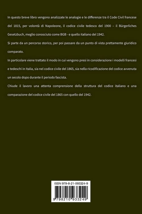 Produktbild: Le Influenze del Codice Napoleonico e del BGB Tedesco sul Codice Civile Italiano